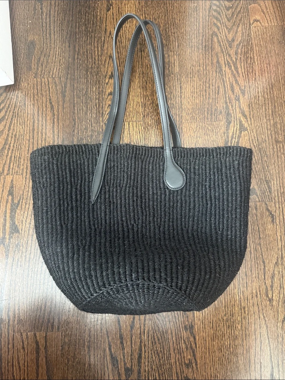 Liffner straw basket black tote like new !! Sell for $445